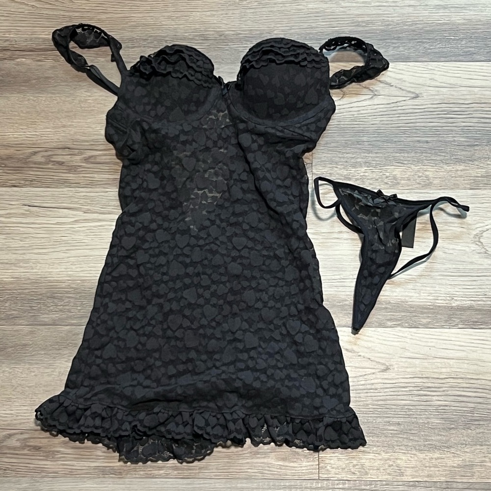 VS Black Lace Lingerie Set